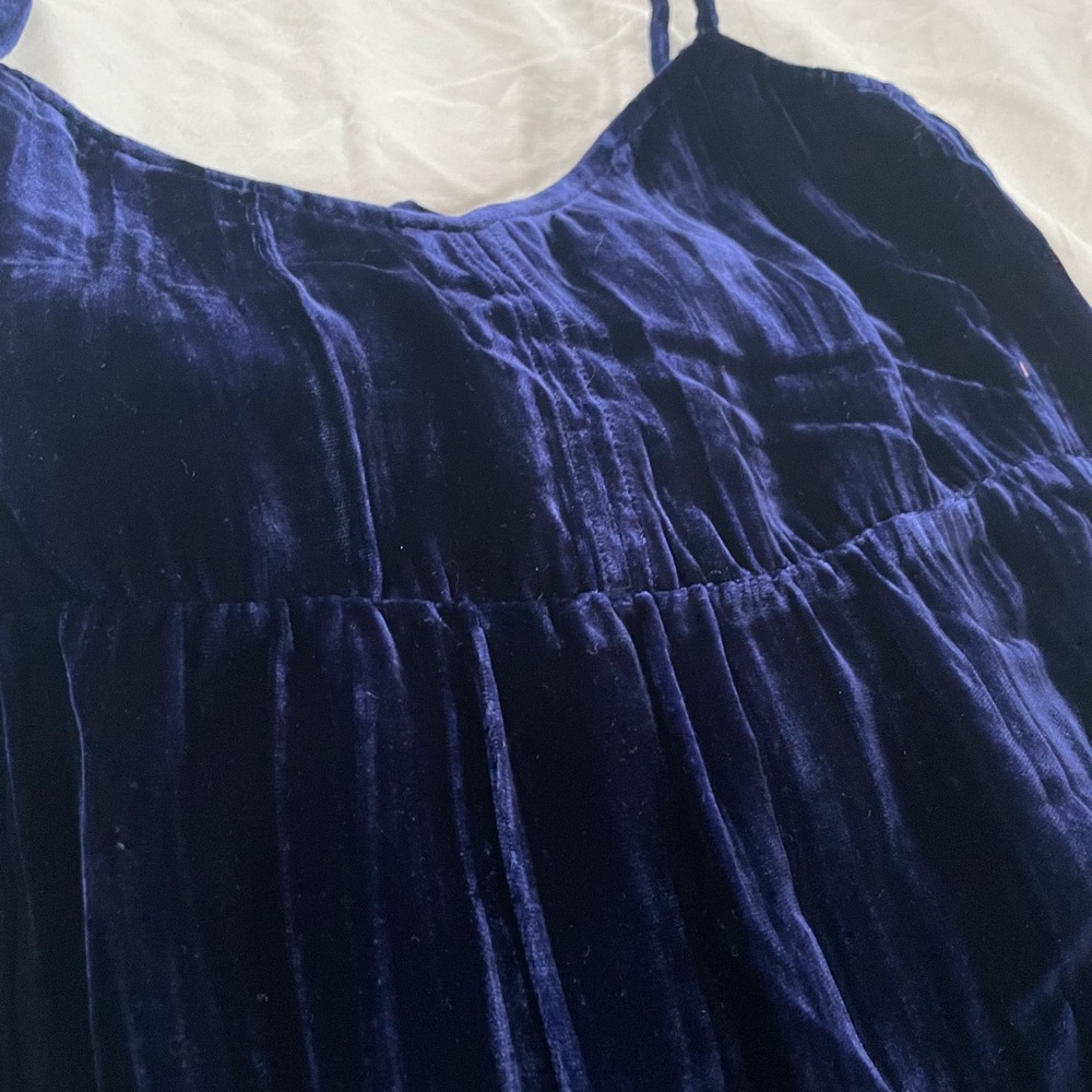 Madewell Velvet Dress in Deep Royal Blue